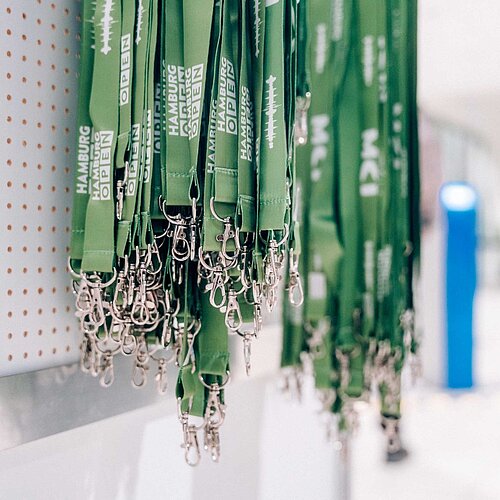 Green HAMBURG OPEN lanyards